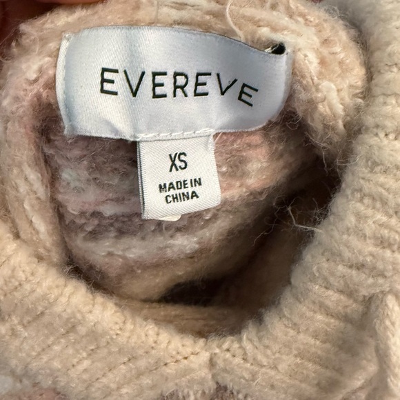 Evereve Fair Isle Hooded Sweater Acrylic Nylon Spandex Sz XS - Picture 4 of 4